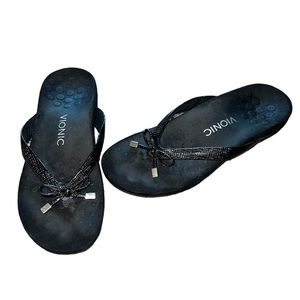 Vionic Bella ll Black Lizard Print Sandals size 8